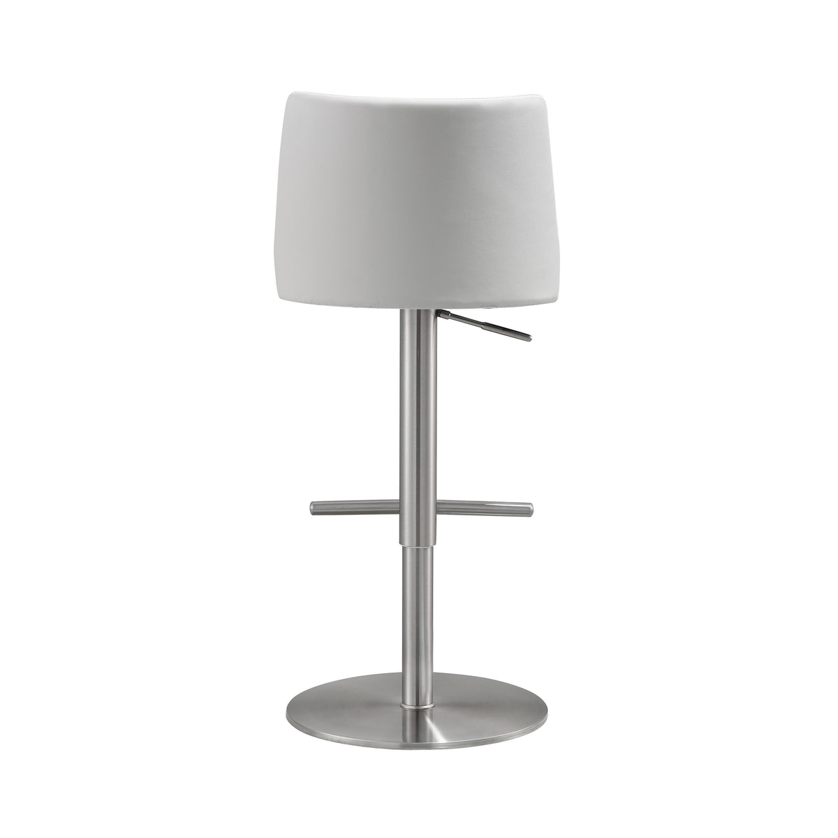 Reagan White Performance Vegan Leather and Silver Adjustable Stool by TOV Furniture – photo 4 of 8