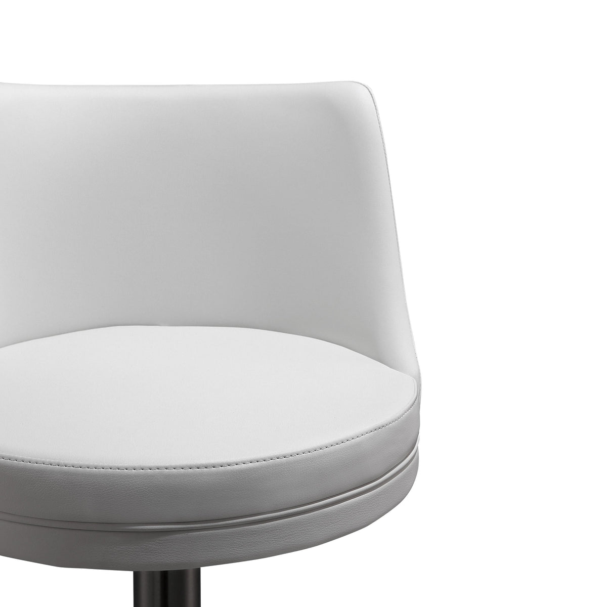 Reagan White Performance Vegan Leather and Silver Adjustable Stool by TOV Furniture – photo 7 of 8