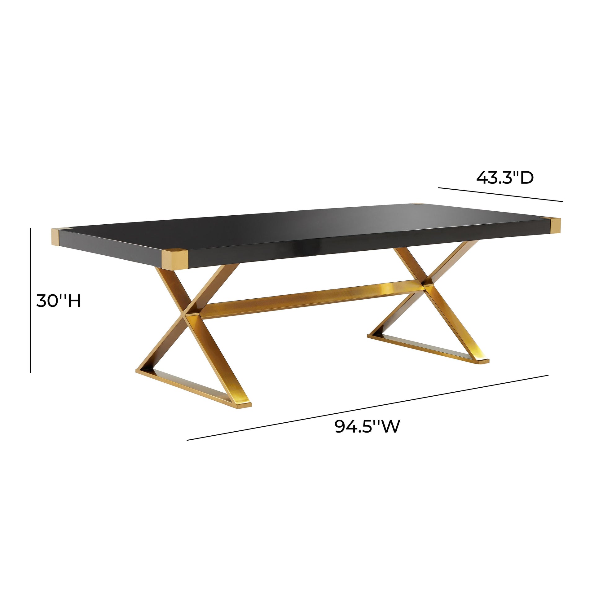 Adeline 95 Lacquer Rectangular Dining Table by TOV D68303