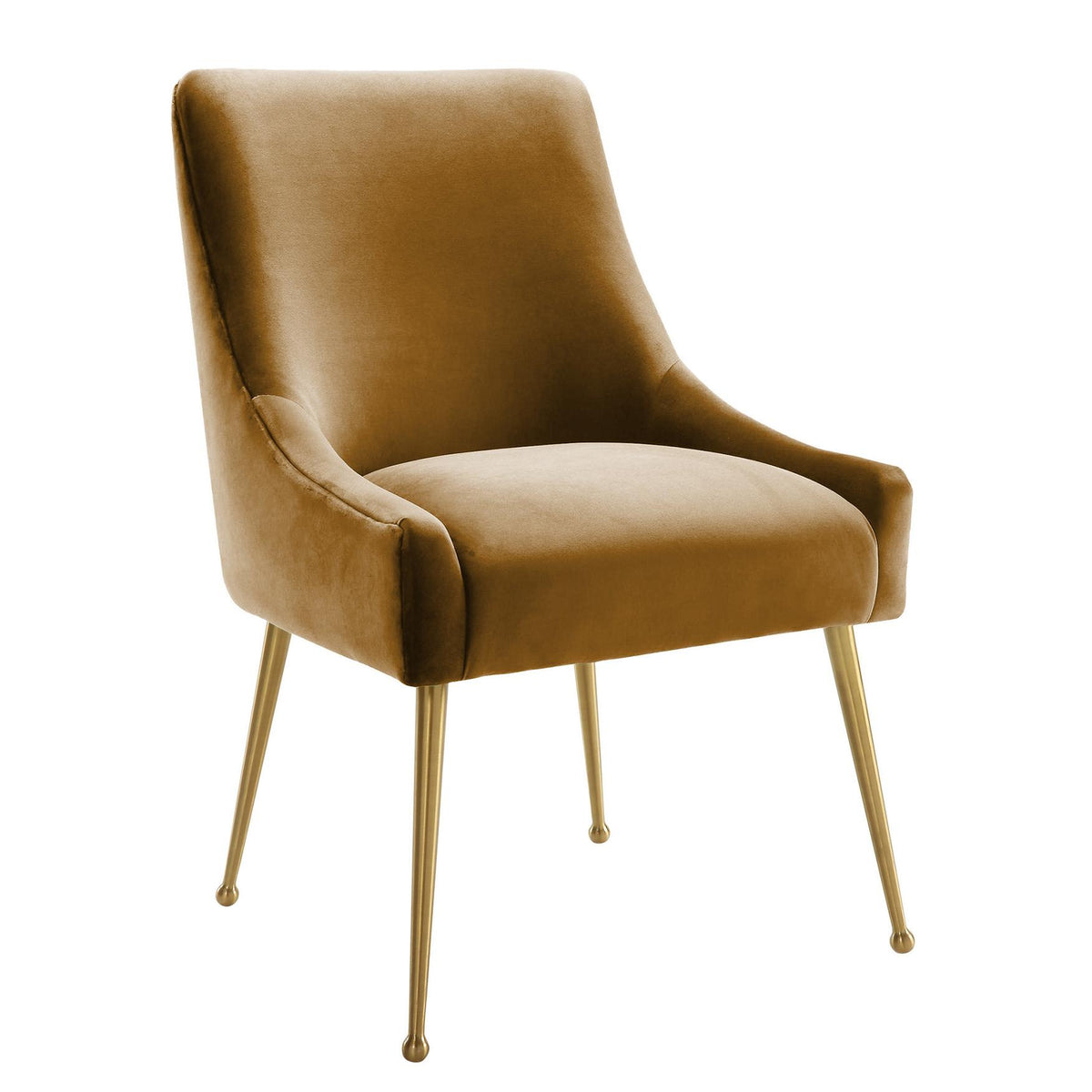 Beatrix Cognac Performance Velvet Dining Chair by TOV Furniture – photo 1 of 6