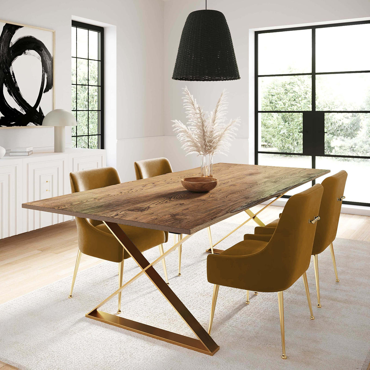 Beatrix Cognac Performance Velvet Dining Chair by TOV Furniture – photo 2 of 6