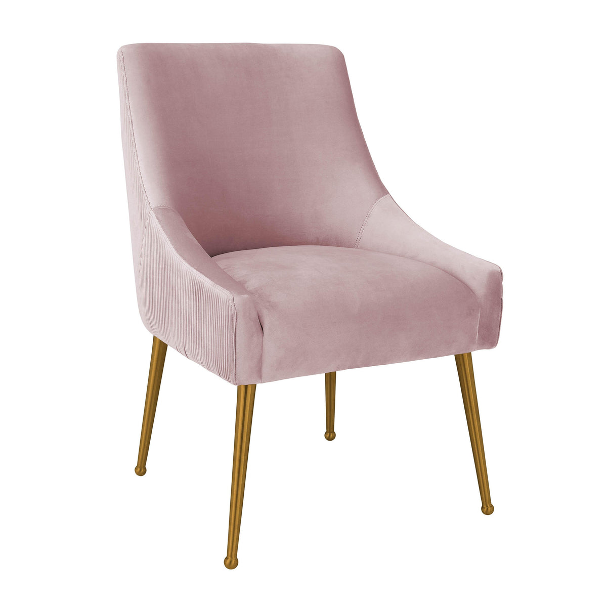 Beatrix Pleated Mauve Performance Velvet Dining Chair by TOV Furniture – photo 1 of 8
