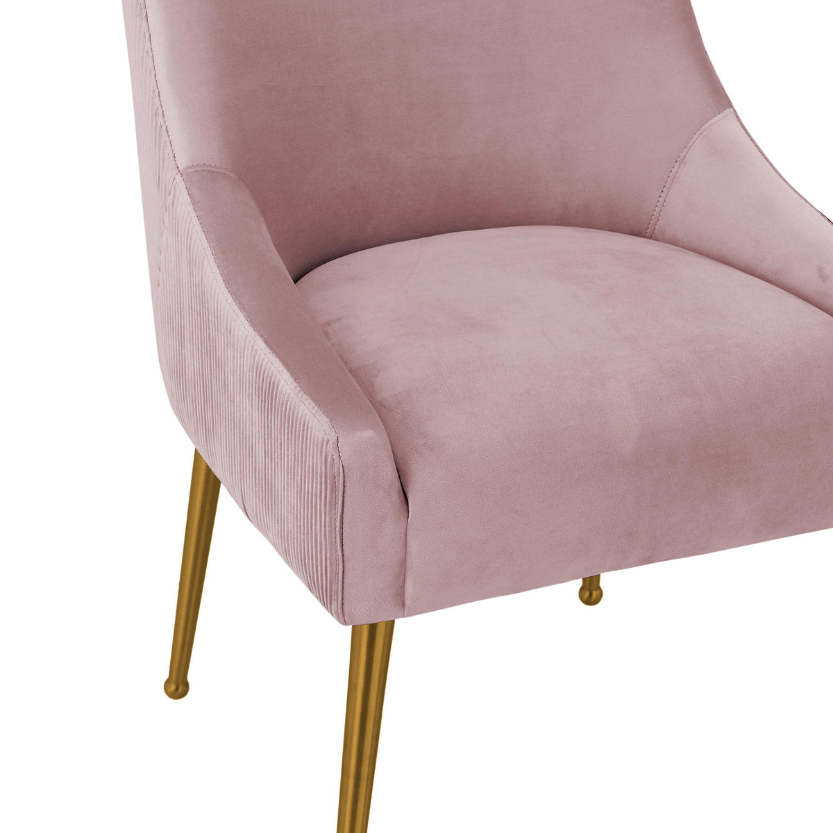 Beatrix Pleated Mauve Performance Velvet Dining Chair by TOV Furniture – photo 5 of 8