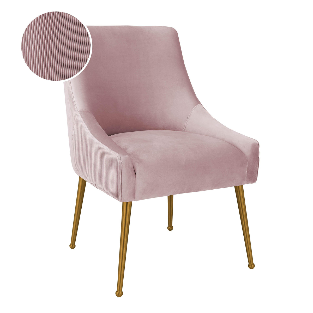 Beatrix Pleated Mauve Performance Velvet Dining Chair by TOV Furniture – photo 7 of 8