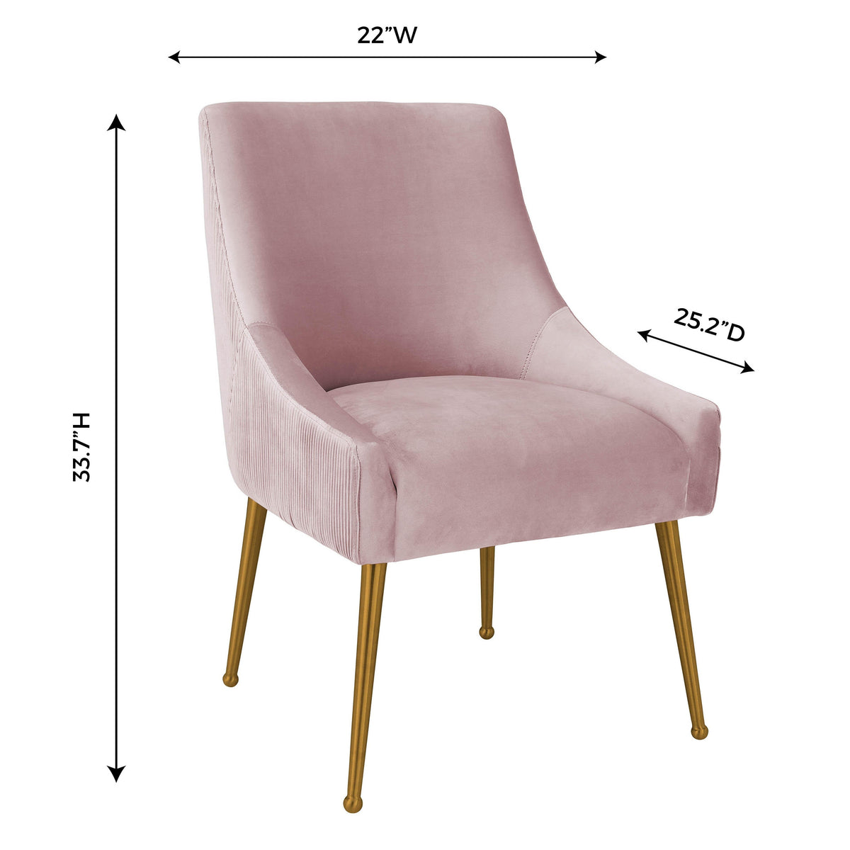 Beatrix Pleated Mauve Performance Velvet Dining Chair by TOV Furniture – photo 8 of 8