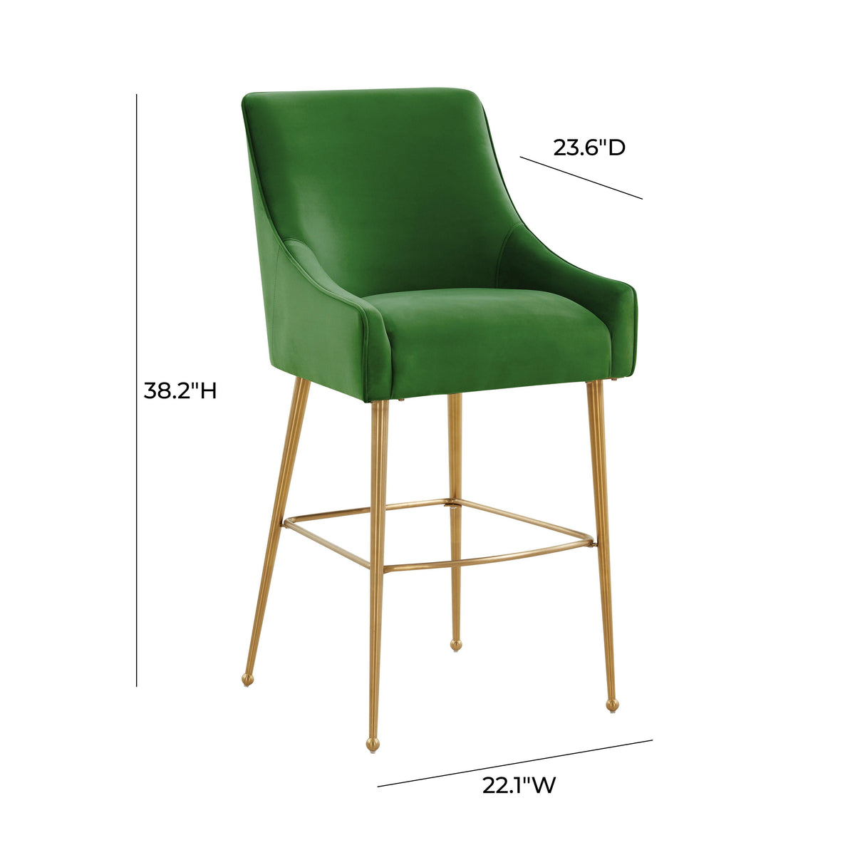 Beatrix Green Performance Velvet Counter Stool by TOV Furniture – photo 6 of 6