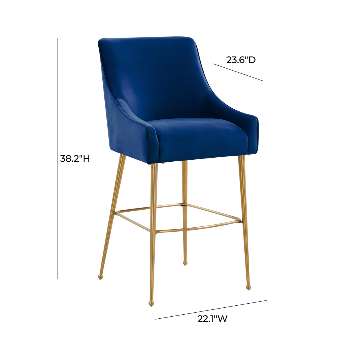 Beatrix Navy Performance Velvet Counter Stool by TOV Furniture – photo 6 of 6