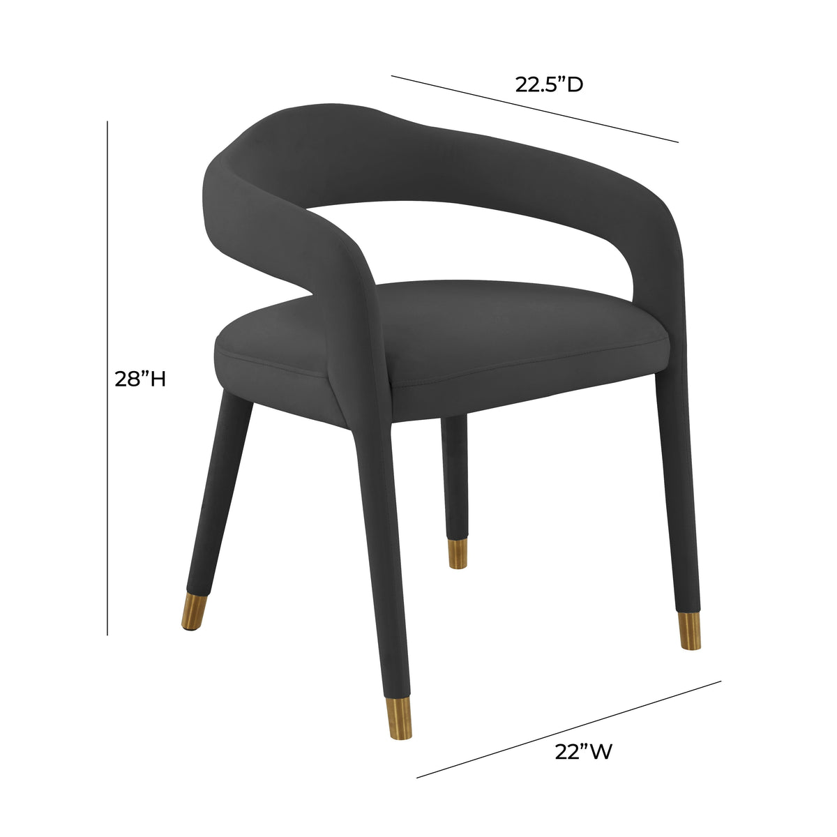 Lucia Black Performance Velvet Dining Chair by TOV Furniture – photo 6 of 6