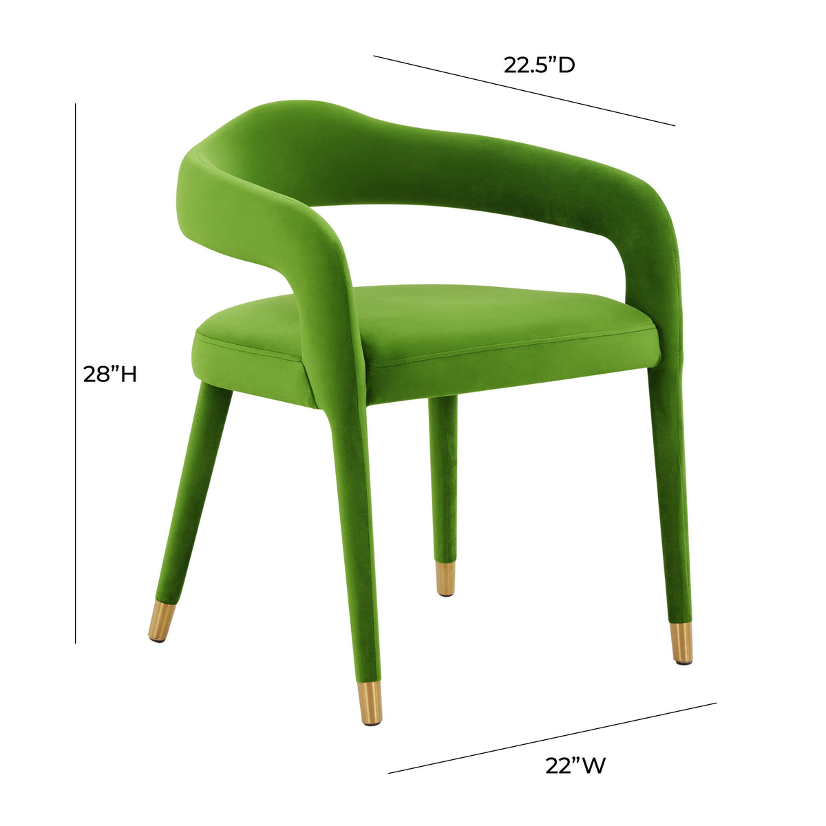 Lucia Green Performance Velvet Dining Chair by TOV Furniture – photo 6 of 7