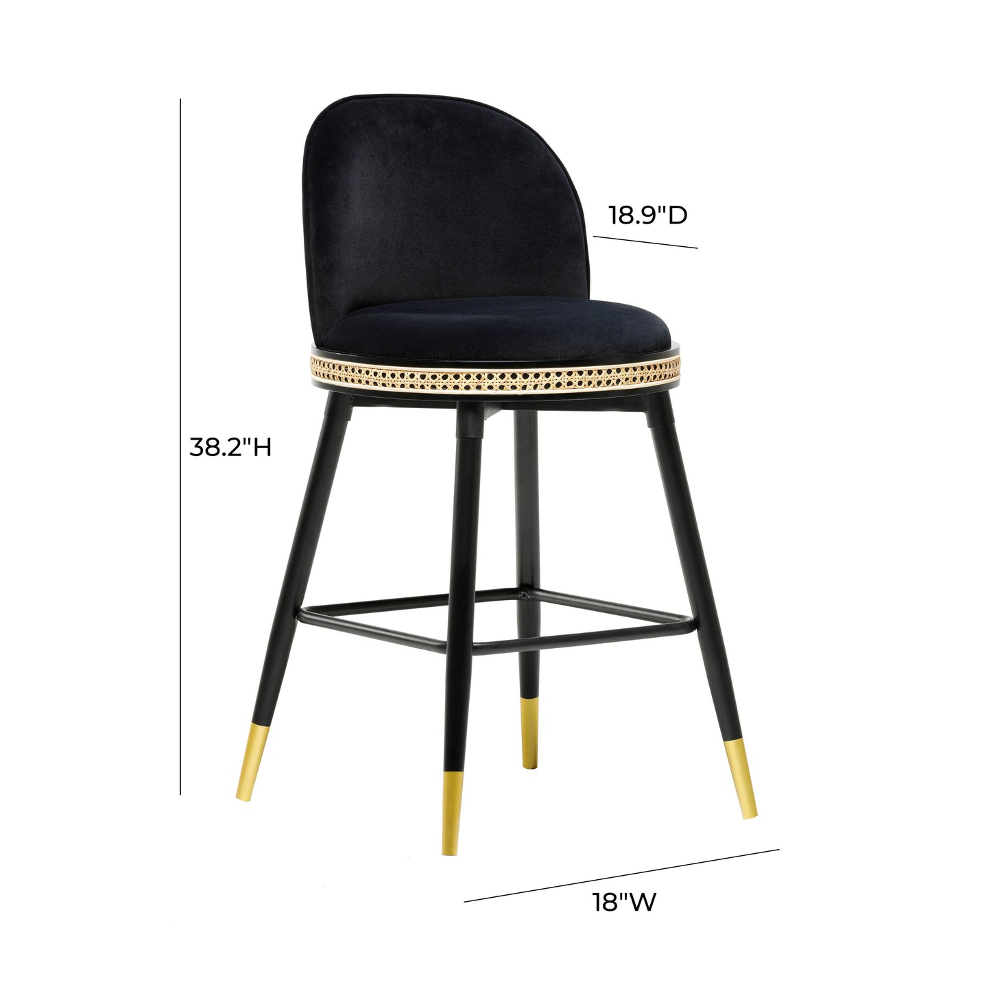 Harley Velvet Stool by TOV D68446