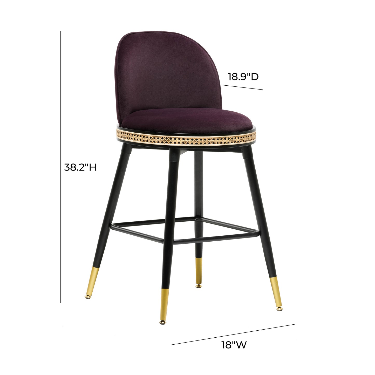 Harley Velvet Stool by TOV D68477