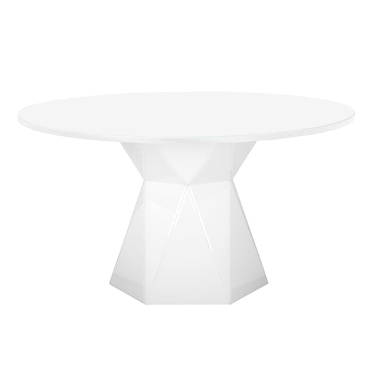 Iris 56 Glass Round Dining Table by TOV D68459