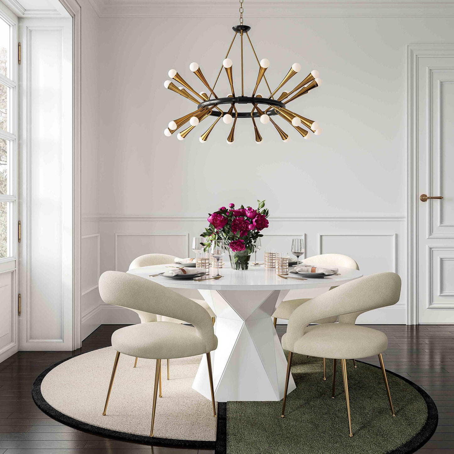 Iris 56 Glass Round Dining Table by TOV D68459