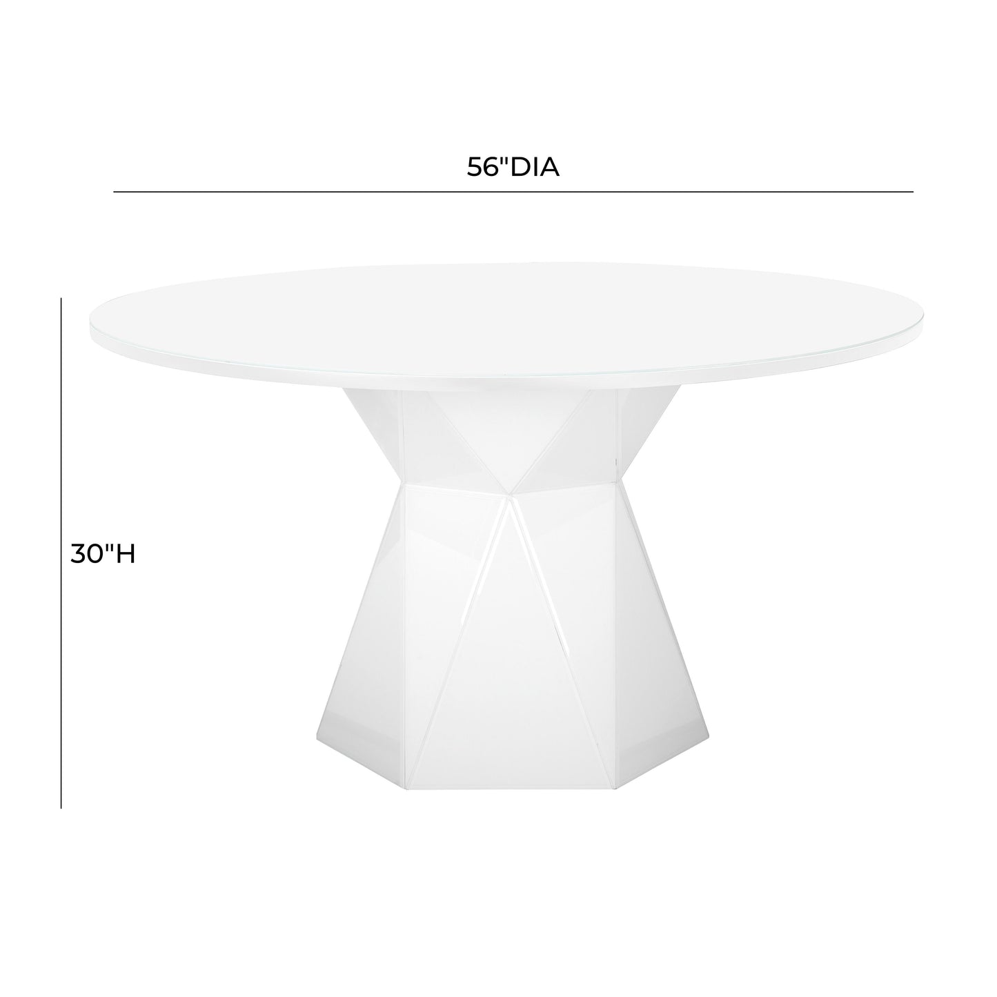 Iris 56 Glass Round Dining Table by TOV D68459