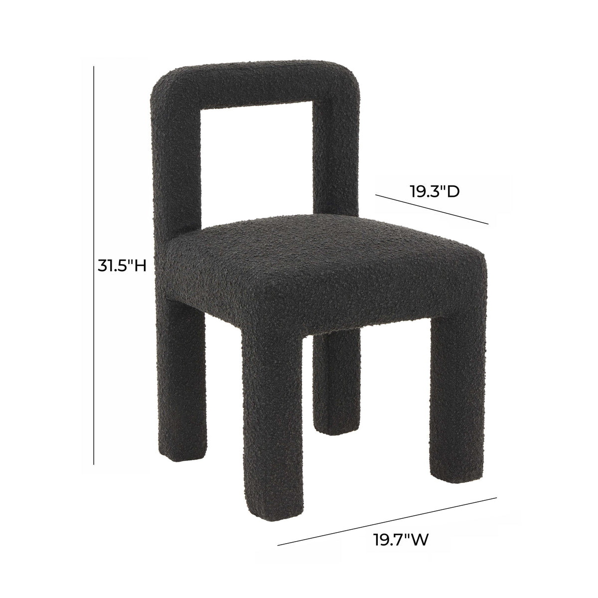 Hazel Black Performance Boucle Dining Chair by TOV Furniture – photo 8 of 8
