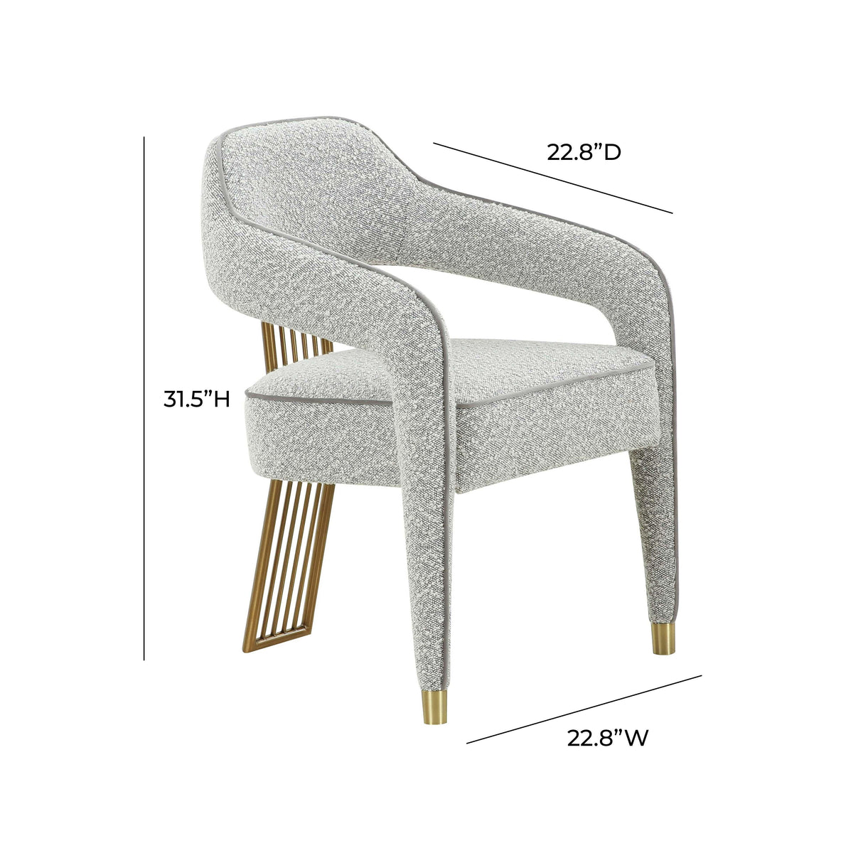 Corralis Speckled Grey Performance Boucle Dining Chair by TOV Furniture – photo 6 of 6