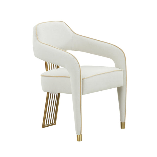 Corralis Cream Performance Linen Dining Chair by TOV D68475