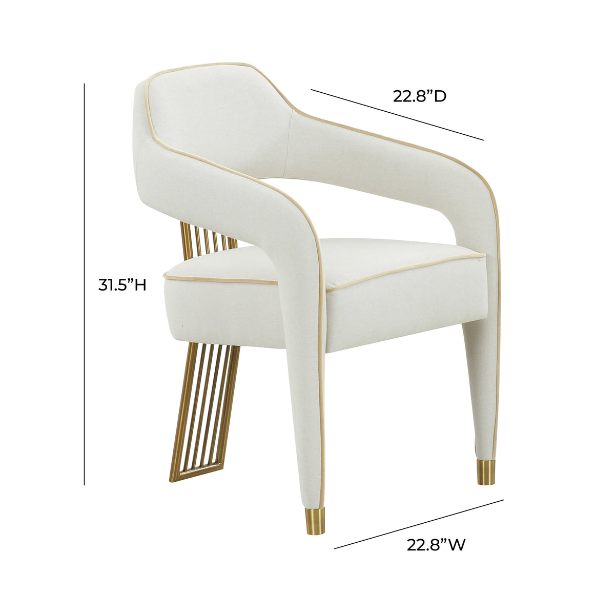 Corralis Cream Performance Linen Dining Chair by TOV Furniture – photo 6 of 6