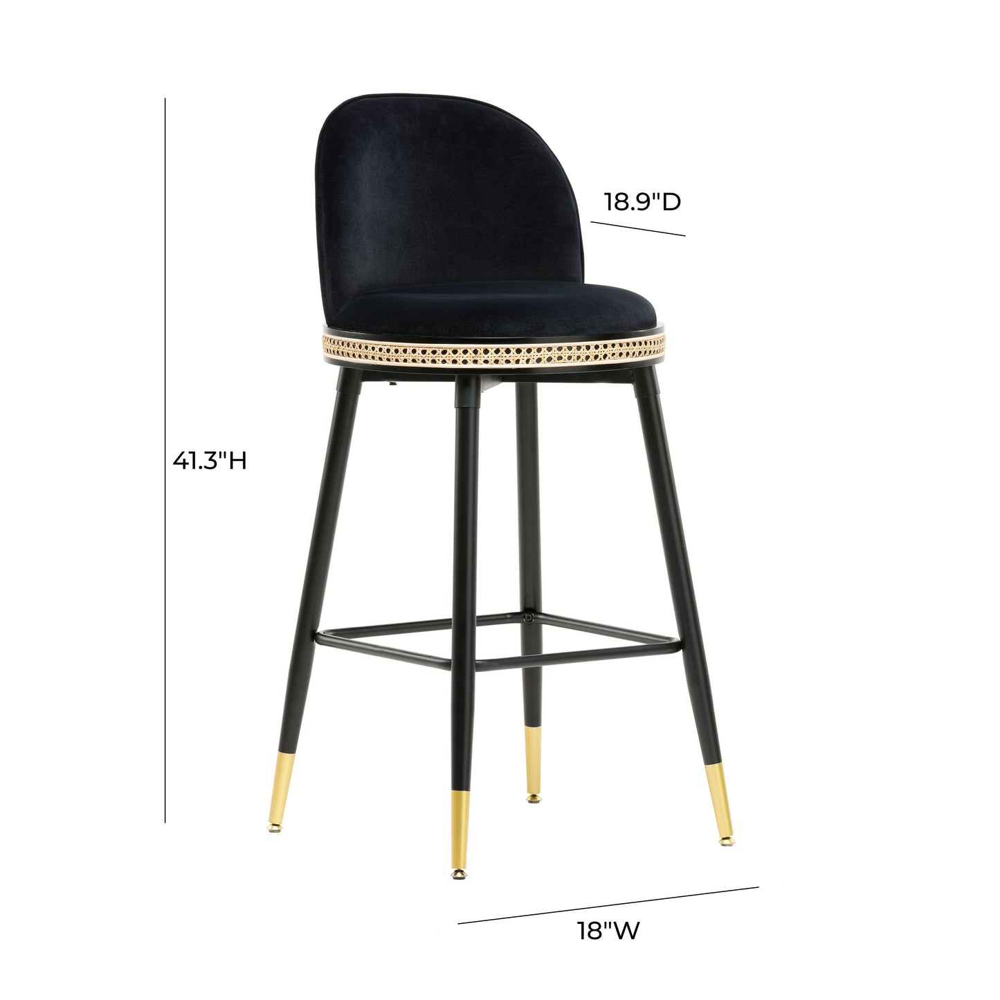 Harley Velvet Stool by TOV D68477