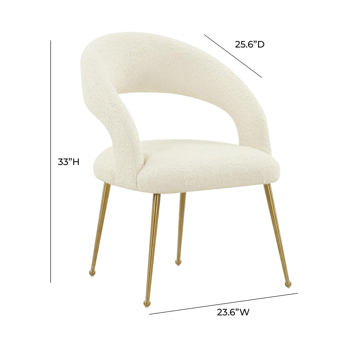 Rocco Performance Boucle Dining Chair by TOV D68704