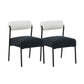 Jolene Cream And Black Performance Linen Dining Chair Set Of 2 by TOV D68585