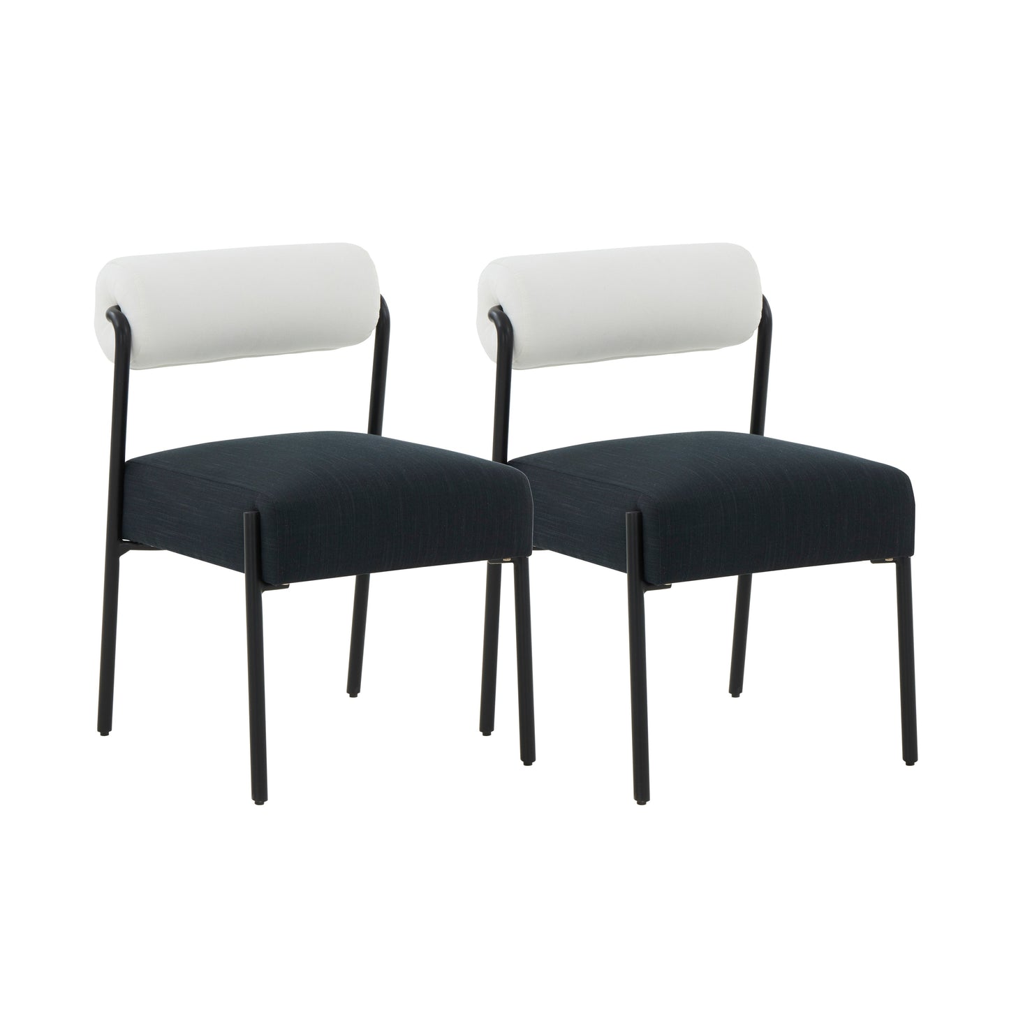 Jolene Cream And Black Performance Linen Dining Chair Set Of 2 by TOV D68585