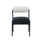 Jolene Cream And Black Performance Linen Dining Chair Set Of 2 by TOV D68585