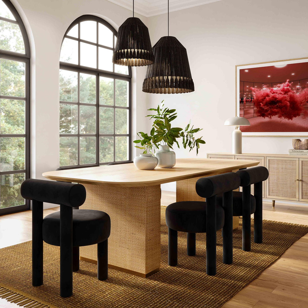 Carmel Black Performance Velvet Dining Chair by TOV Furniture – photo 2 of 6