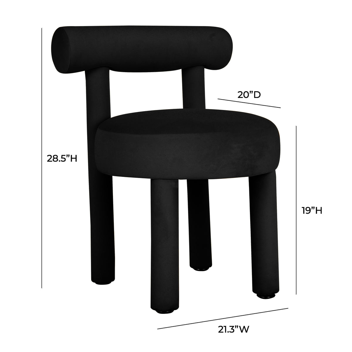 Carmel Black Performance Velvet Dining Chair by TOV Furniture – photo 6 of 6
