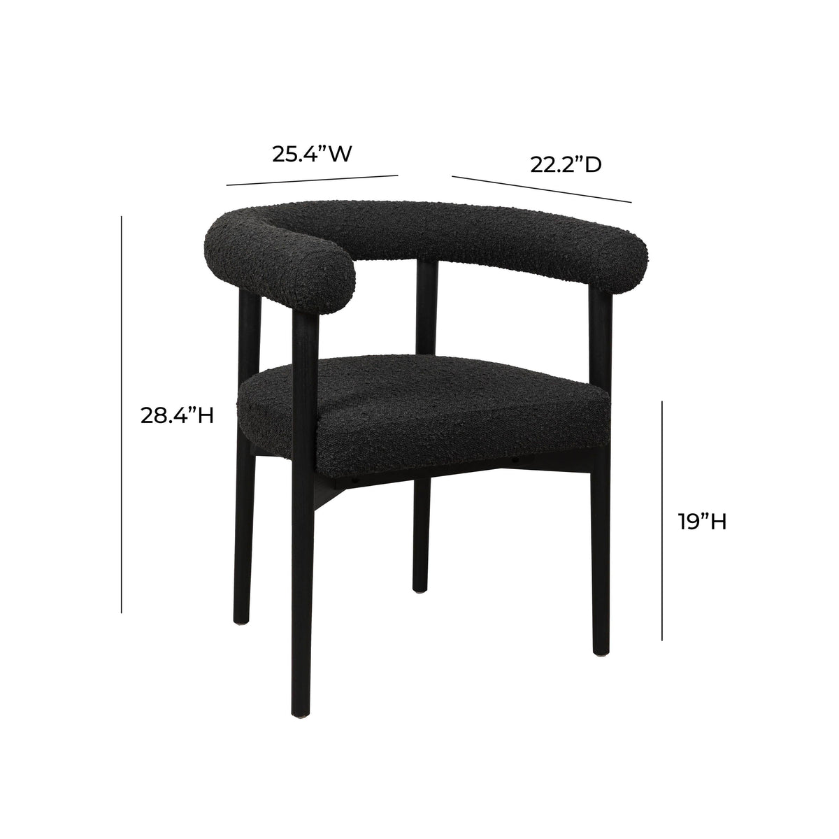 Spara Black Performance Boucle Dining Chair by TOV Furniture – photo 6 of 7