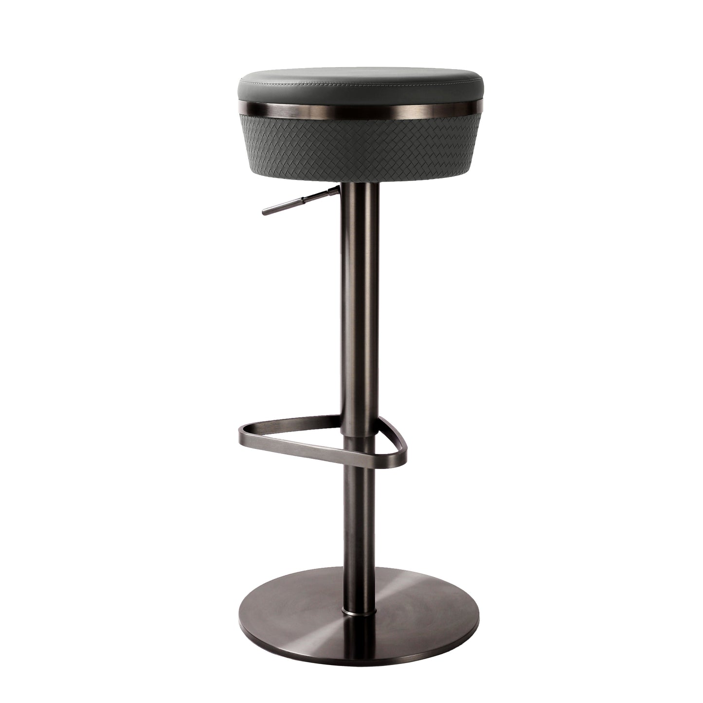 Astro Woven Performance Vegan Leather Adjustable Stool by TOV D68620