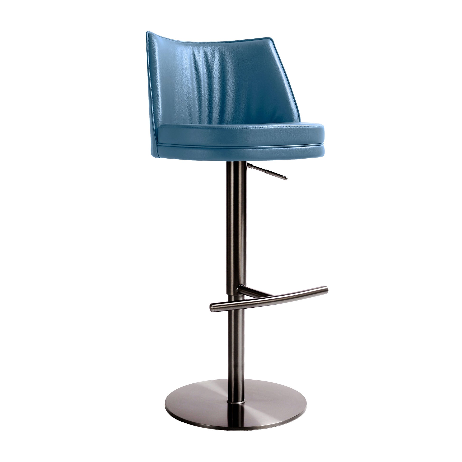 Gala Performance Vegan Leather Adjustable Stool Blue - ON FINAL SALE by Tov Furniture