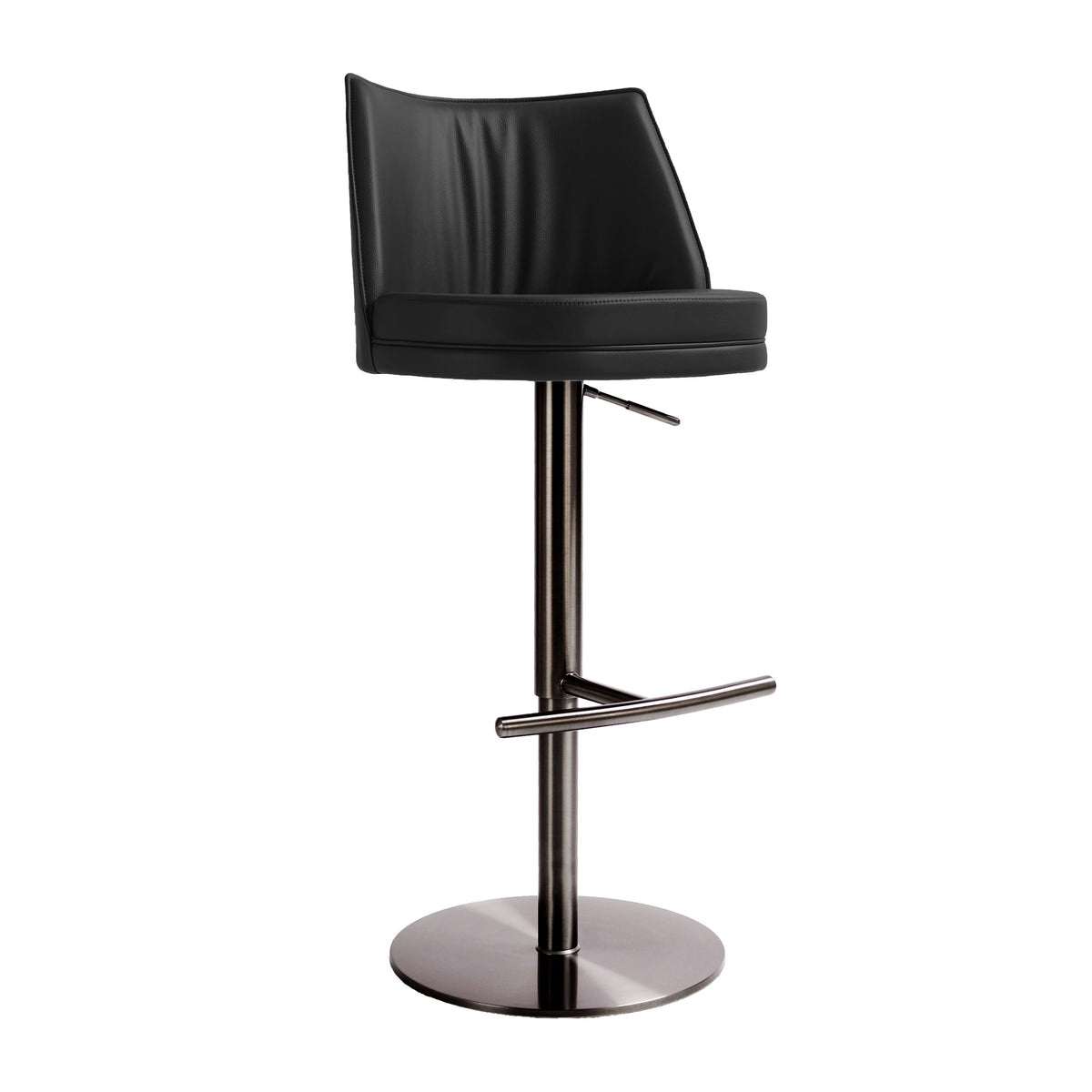 Gala Performance Vegan Leather Adjustable Stool in Black by TOV Furniture – photo 1 of 8