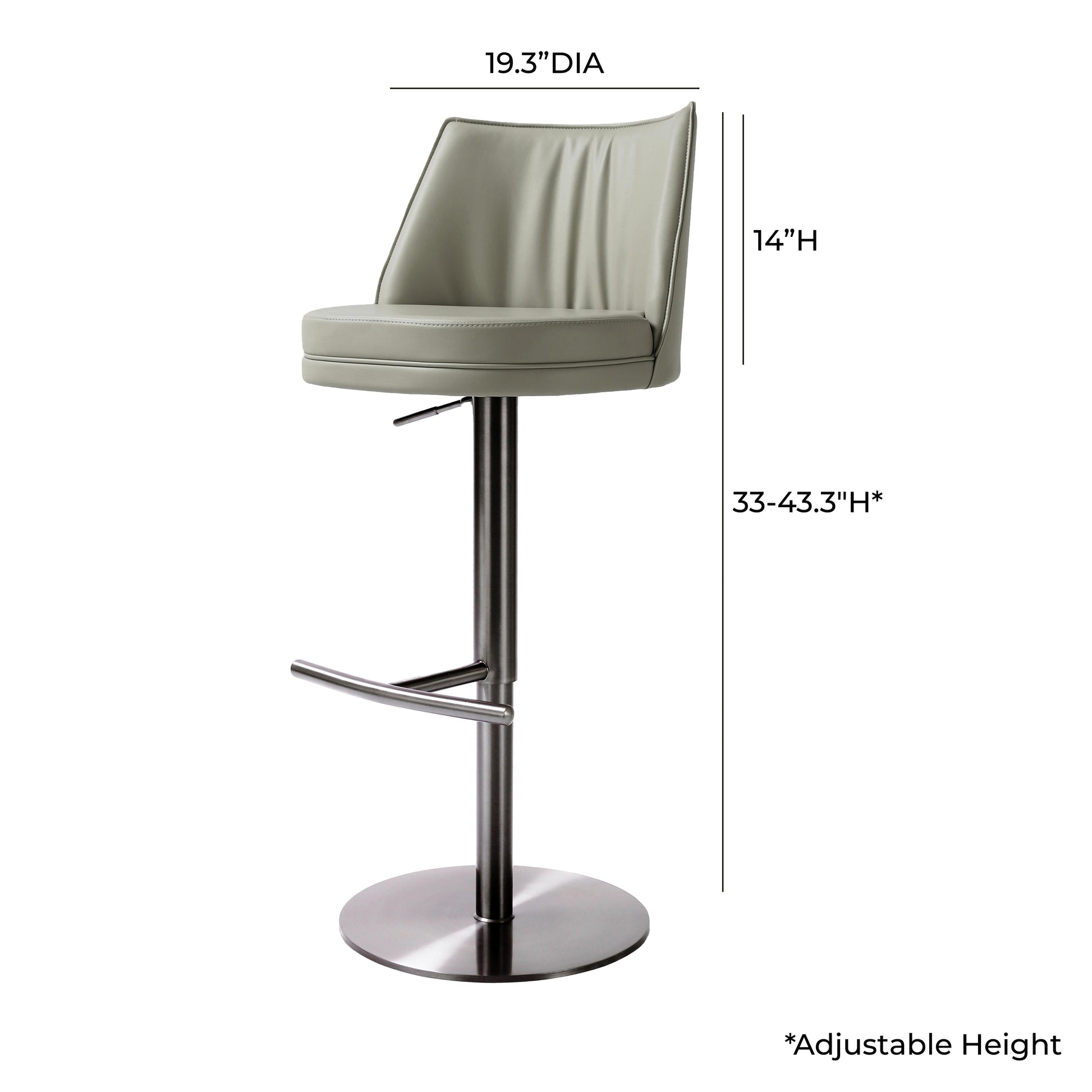 Gala Performance Vegan Leather Adjustable Stool by TOV D68622