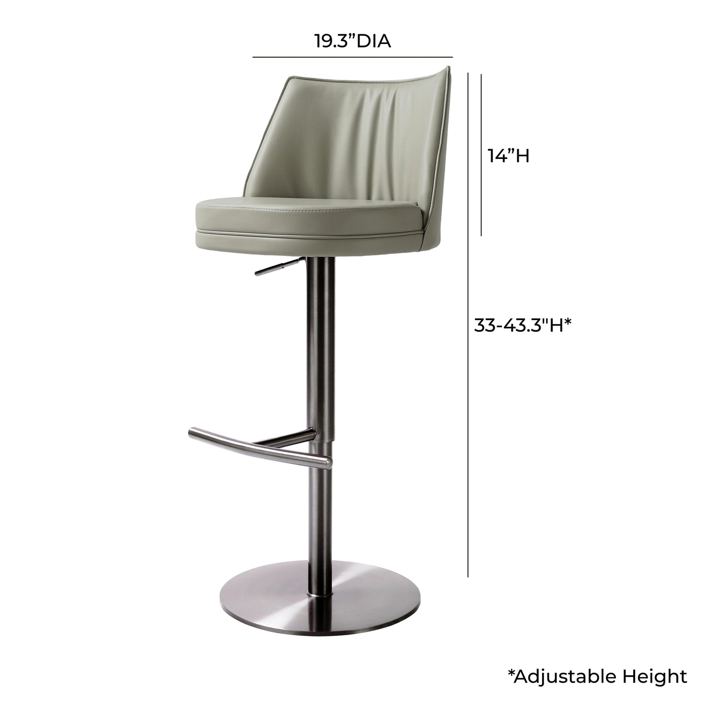 Gala Performance Vegan Leather Adjustable Stool by TOV D68623
