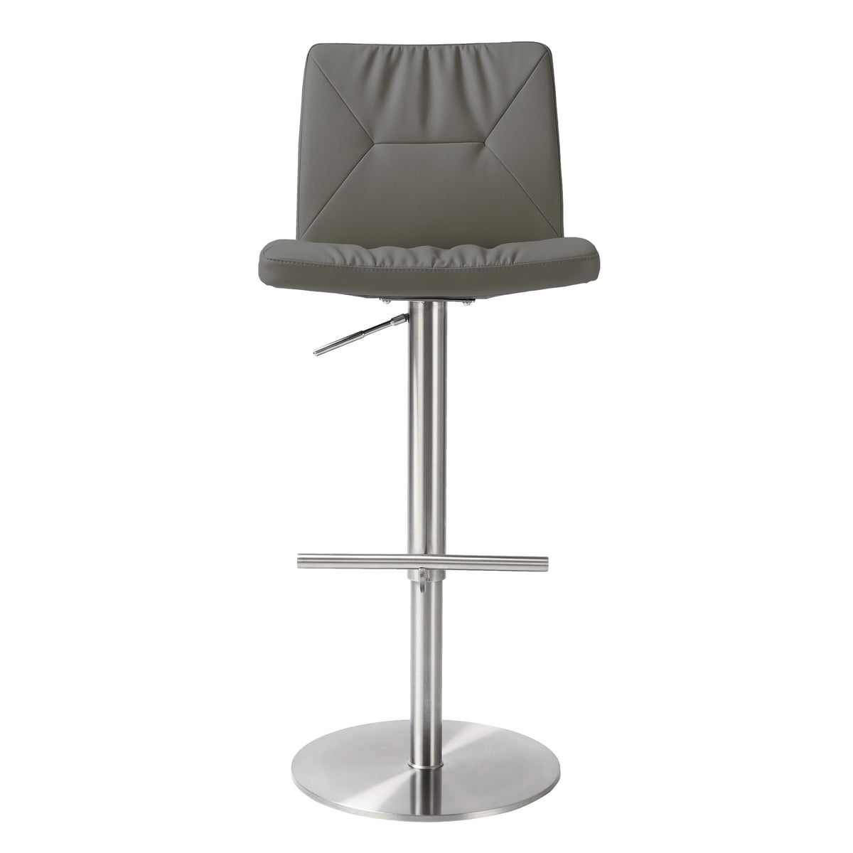 Paddy Dark Grey Performance Vegan Leather on Silver Adjustable Stool by TOV Furniture – photo 3 of 6