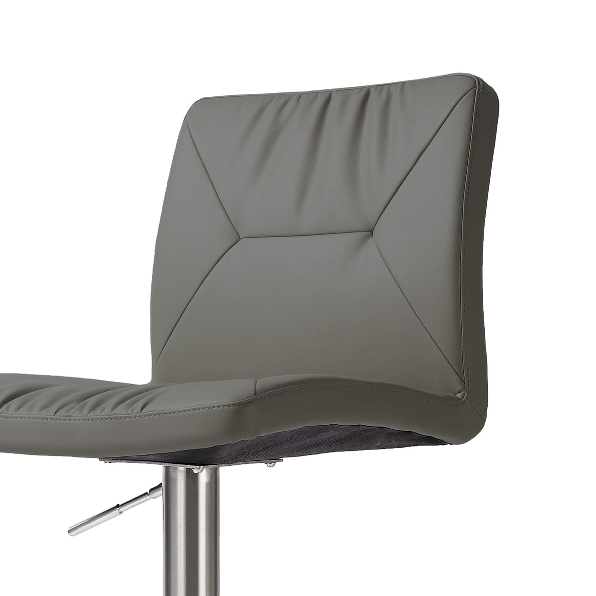 Paddy Dark Grey Performance Vegan Leather on Silver Adjustable Stool by TOV Furniture – photo 5 of 6