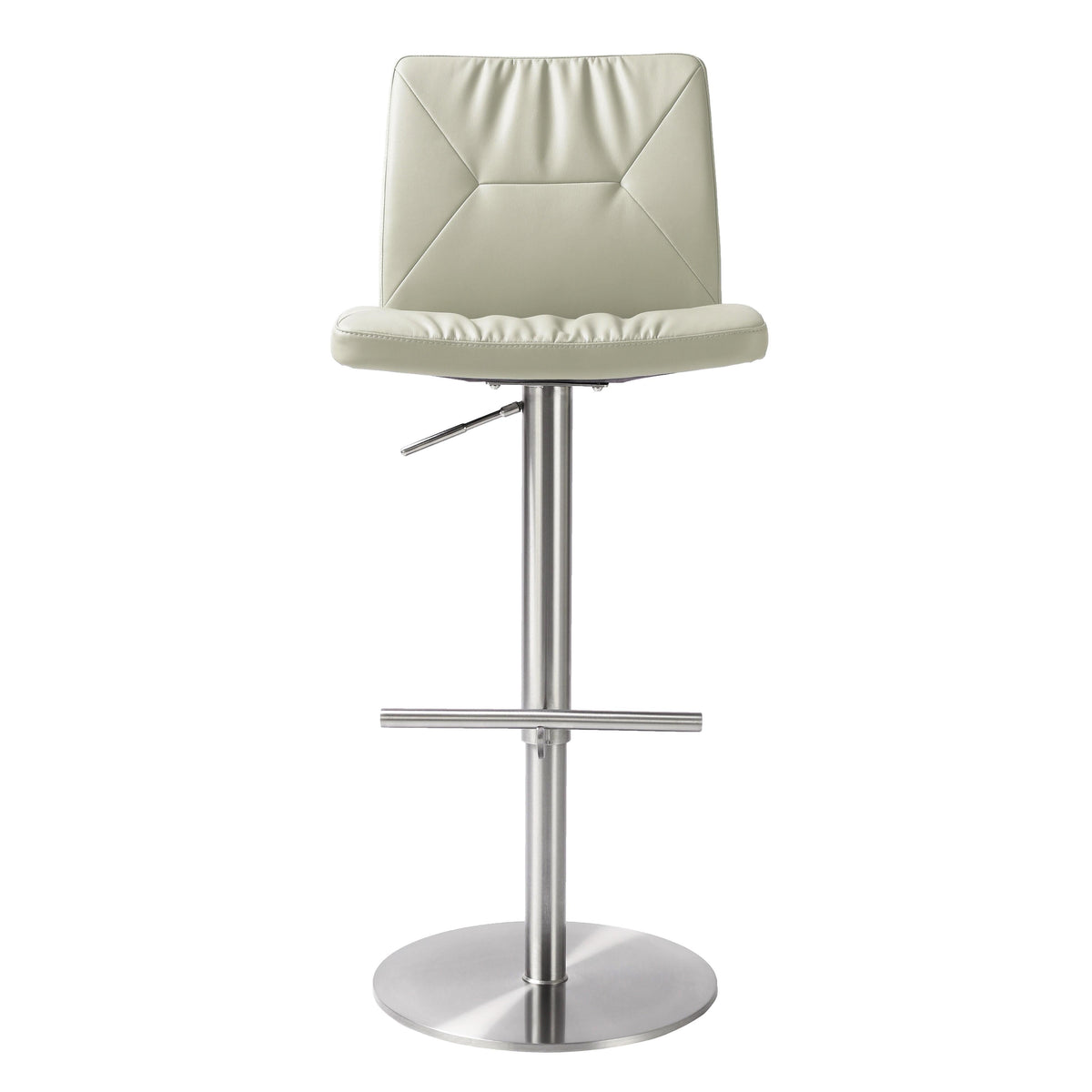 Paddy Light Grey Performance Vegan Leather on Silver Adjustable Stool by TOV Furniture – photo 3 of 6