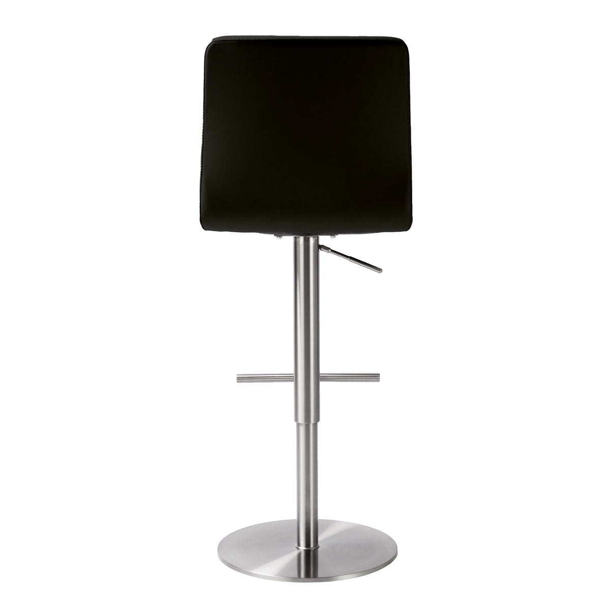 Paddy Black Performance Vegan Leather on Silver Adjustable Stool by TOV Furniture – photo 4 of 6