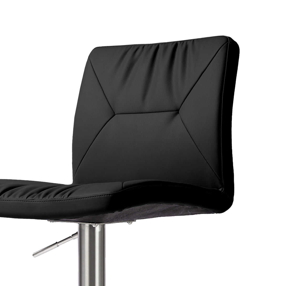 Paddy Black Performance Vegan Leather on Silver Adjustable Stool by TOV Furniture – photo 5 of 6