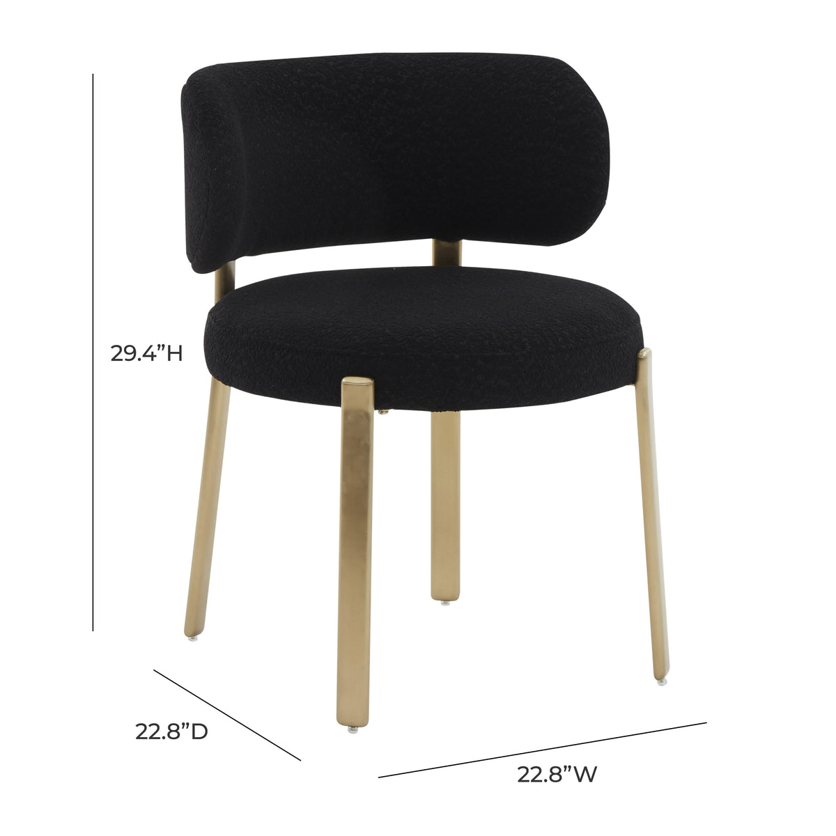 Margaret Black Performance Boucle Dining Chair by TOV Furniture – photo 6 of 6