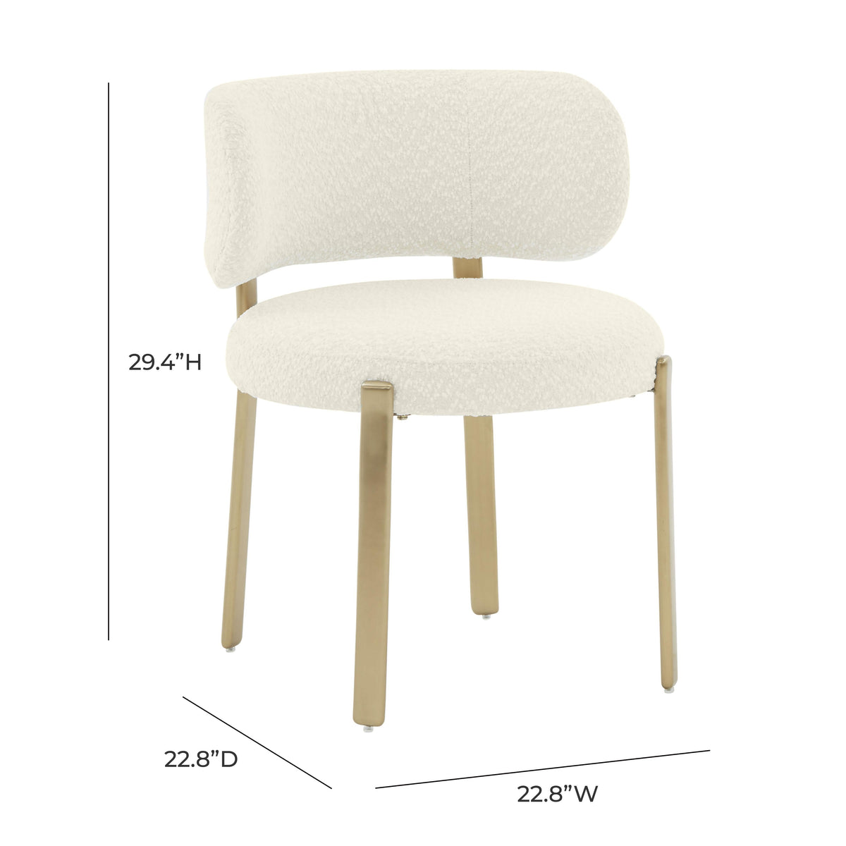 Margaret Cream Performance Boucle Dining Chair by TOV Furniture – photo 5 of 6