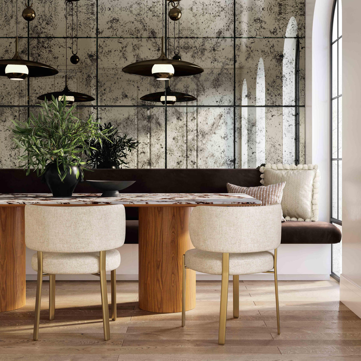 Margaret Cream Performance Linen Dining Chair by TOV Furniture – photo 2 of 6