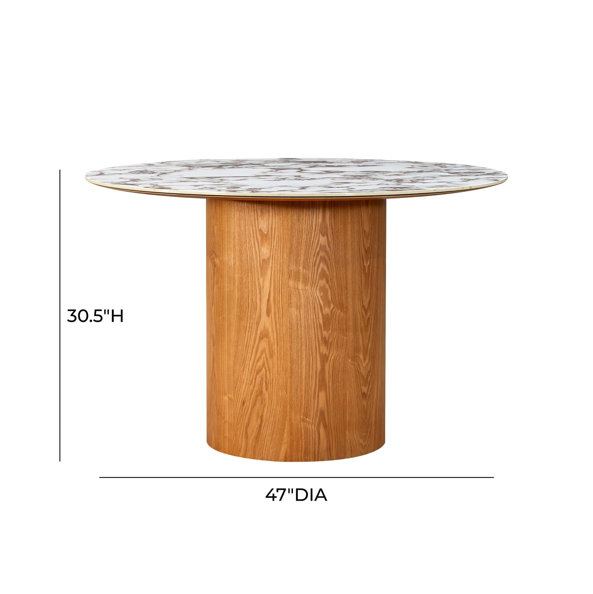 Tamara 47 Marble Ceramic Round Dinette Table by TOV D68681