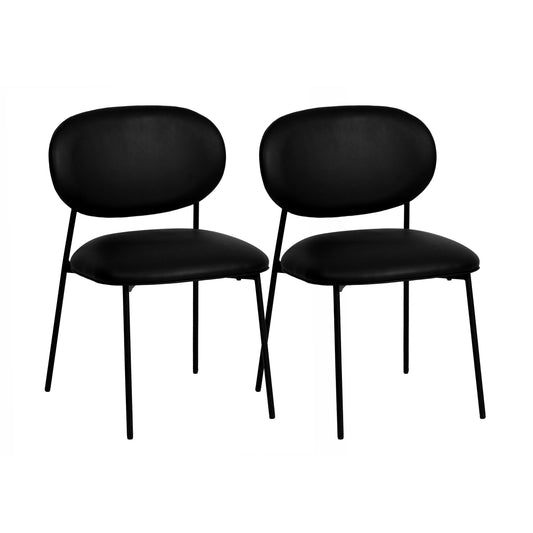 Mckenzie Performance Vegan Leather Stackable Dining Chair Set Of 2 by TOV D68700