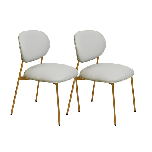 Mckenzie Performance Vegan Leather Stackable Dining Chair Set Of 2 by TOV D68701