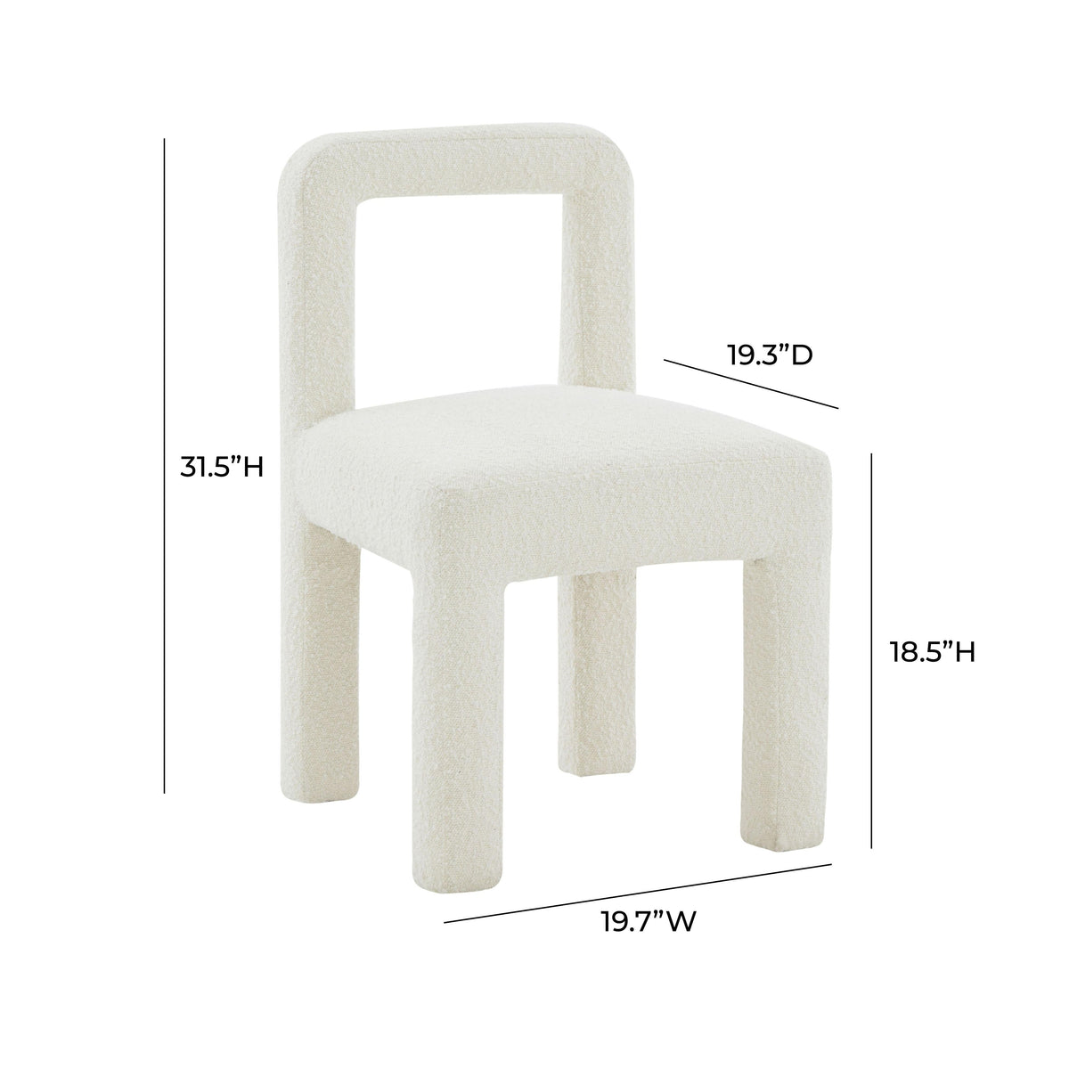 Hazel Cream Performance Boucle Dining Chair by TOV Furniture – photo 7 of 7