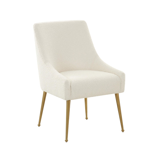 Beatrix Cream Performance Boucle Side Chair by TOV D68722