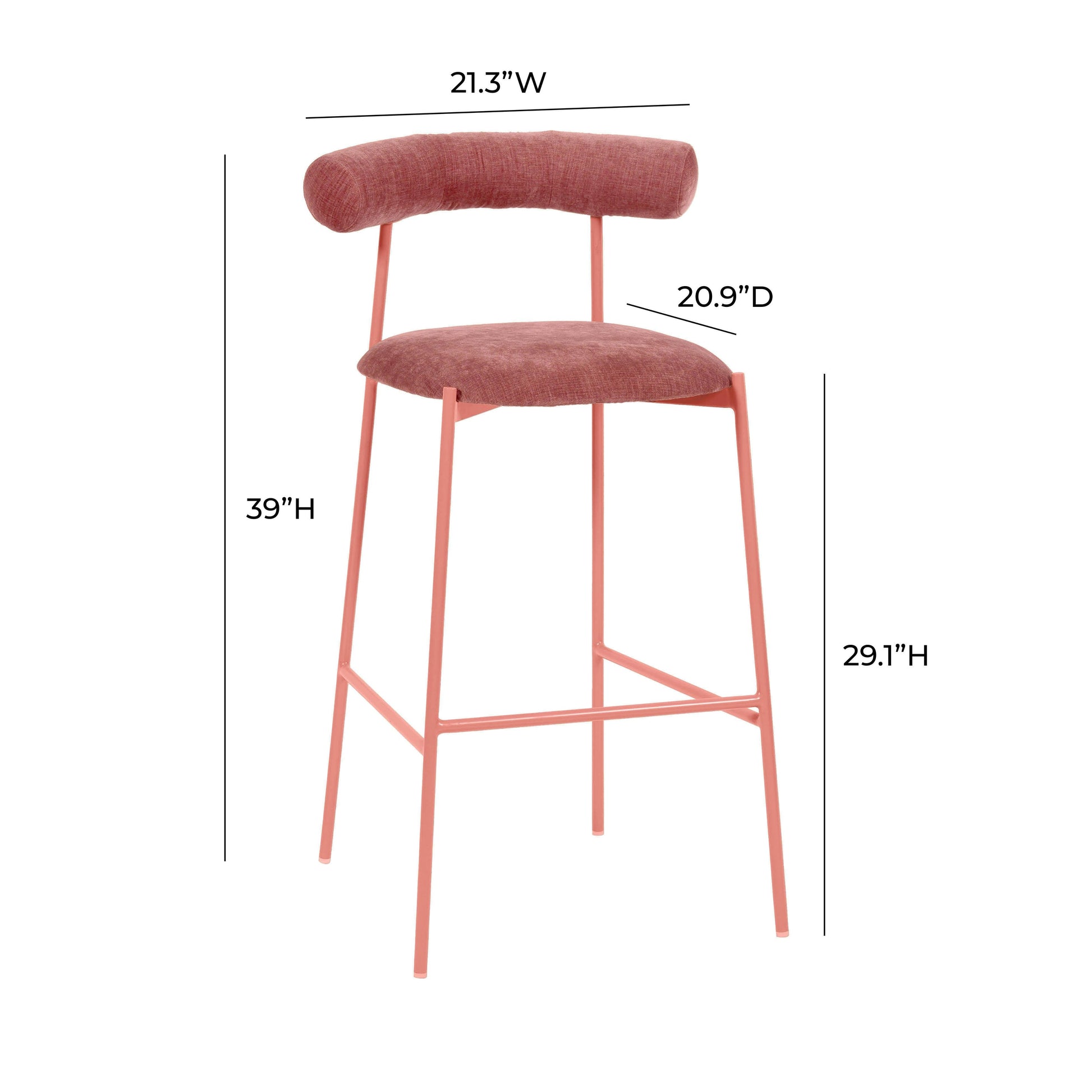 Liliana Performance Velvet Stool by TOV D68771