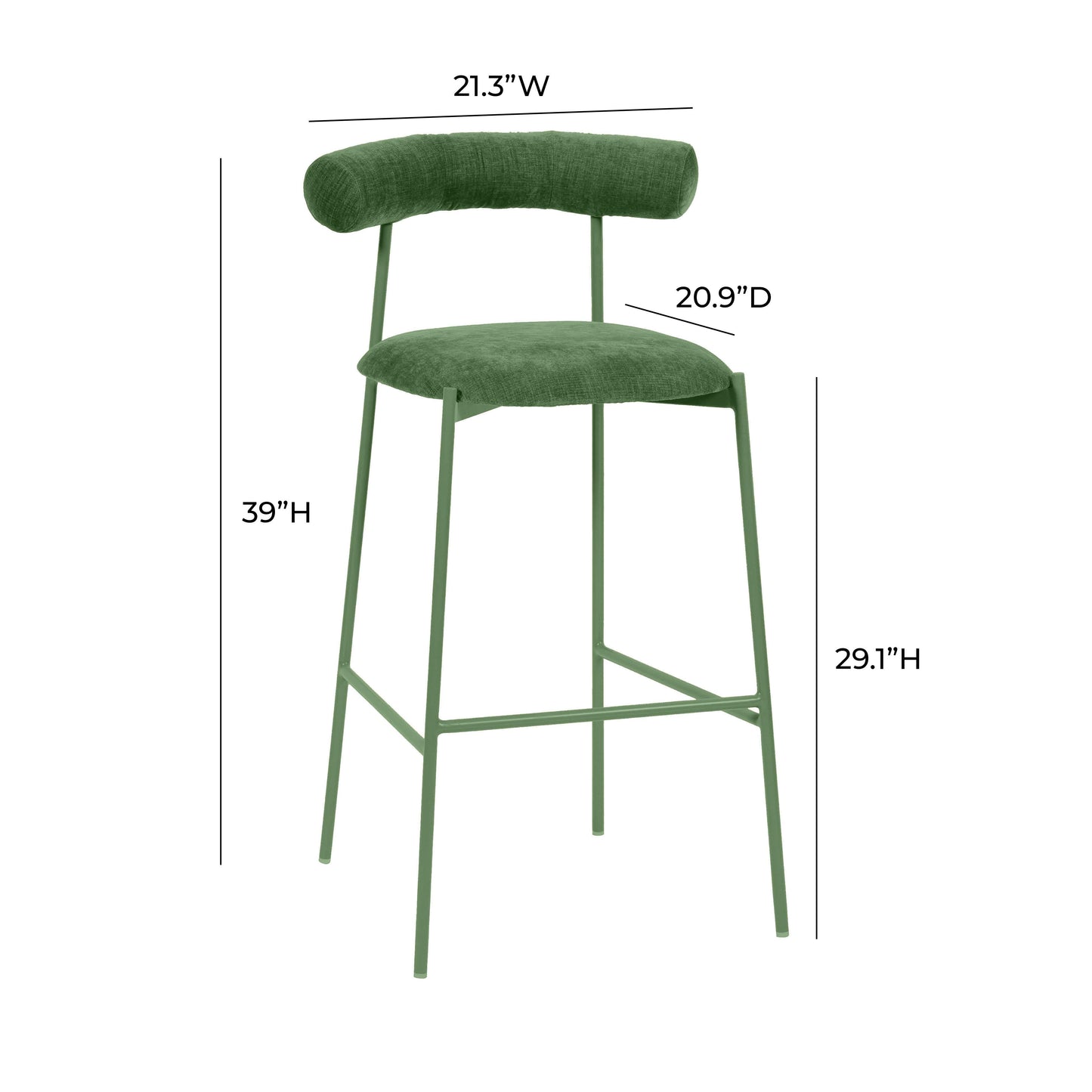Liliana Performance Velvet Stool by TOV D68772
